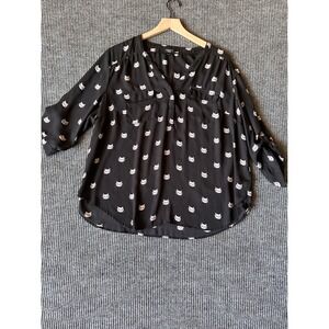 Torrid Harper Georgette Blouse Cat Lover Pet Lover Maximalist Animal Print 1